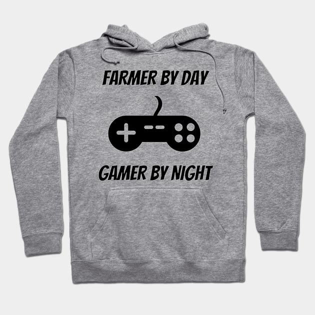 Farmer By Day Gamer By Night Hoodie by Petalprints